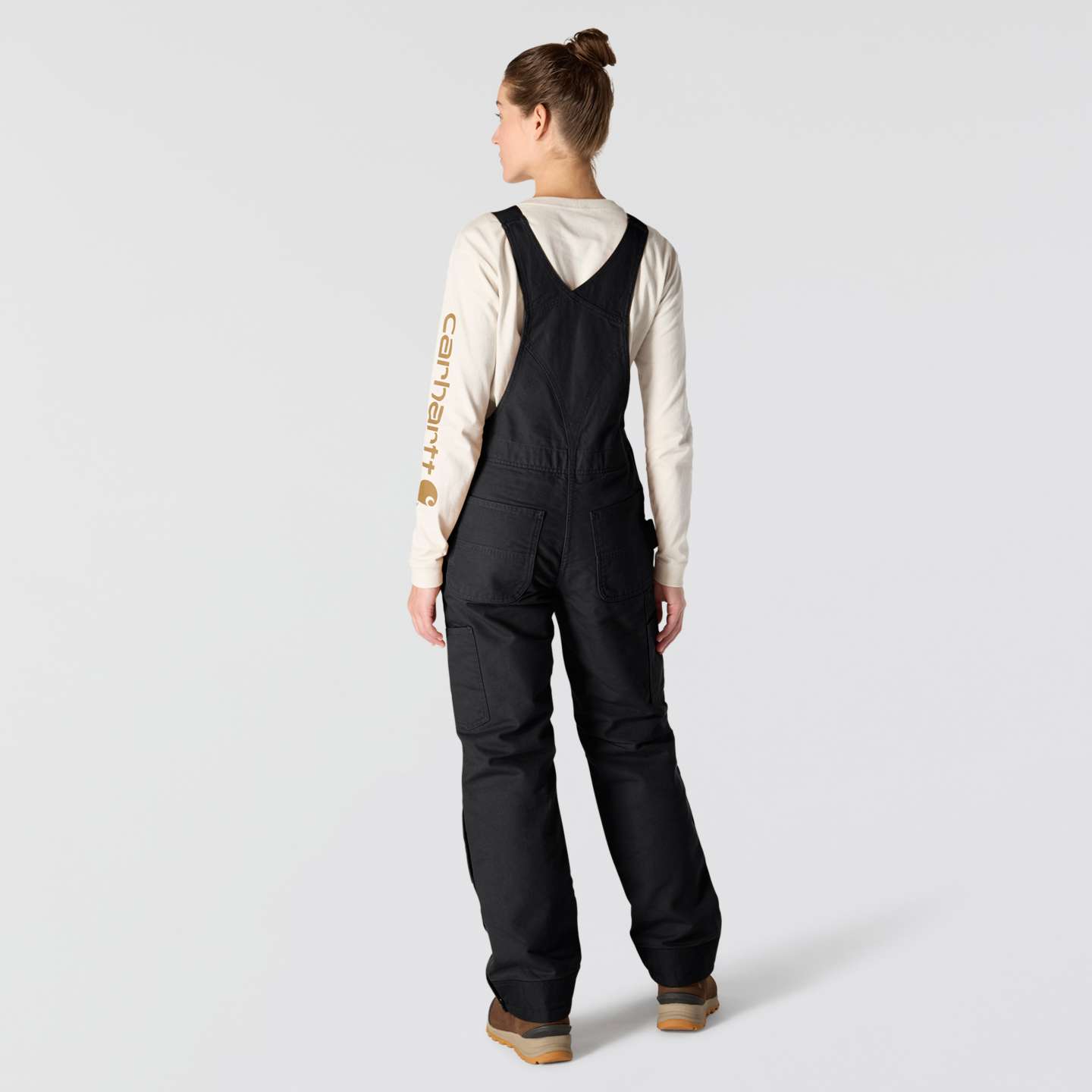 Женский комбинезон Carhartt Washed Duck Insulated Bib Overall, цвет: Чёрный — фото 2