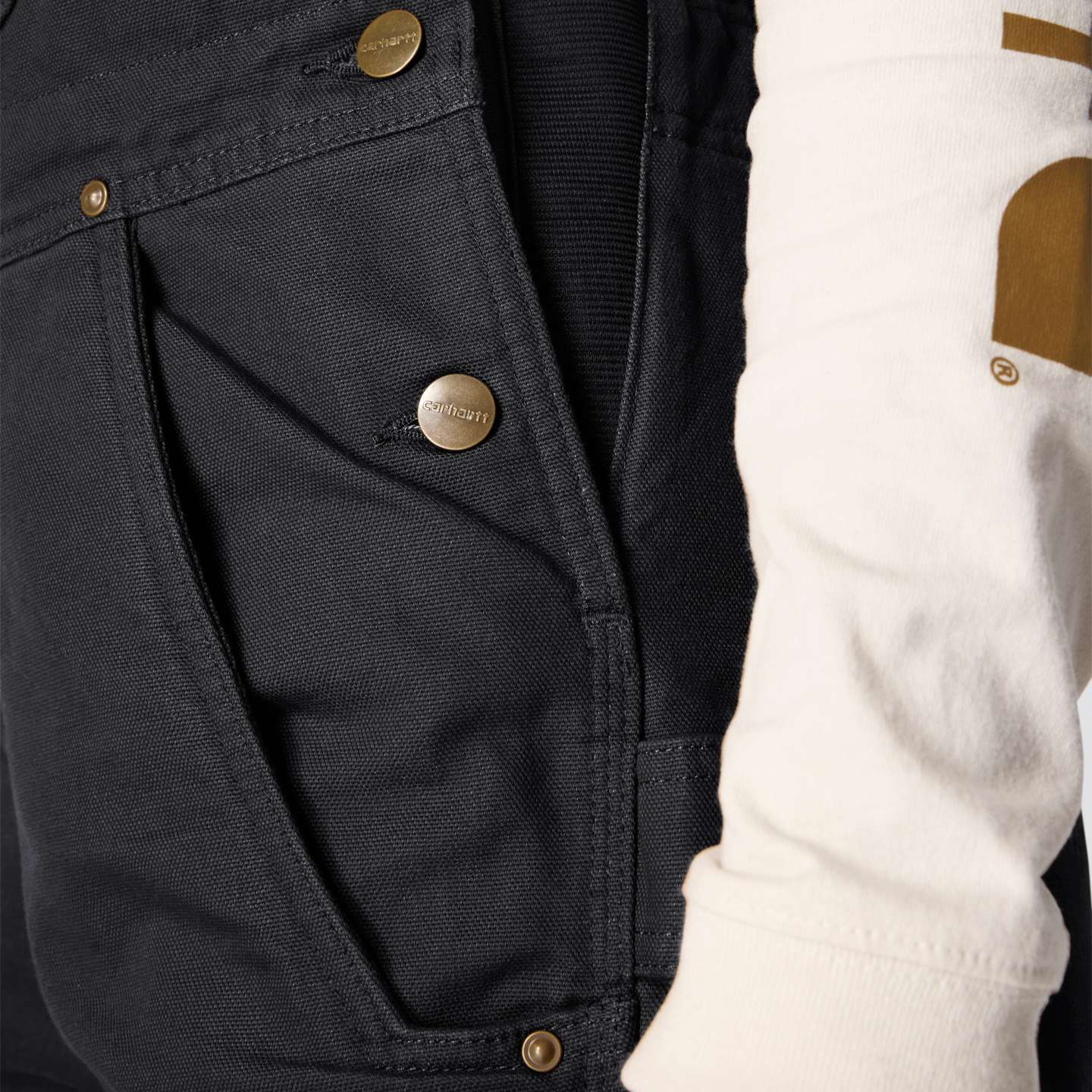 Женский комбинезон Carhartt Washed Duck Insulated Bib Overall, цвет: Чёрный — фото 6