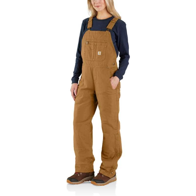 Women's Relaxed Fit Denim Railroad Stripe Bib Overall