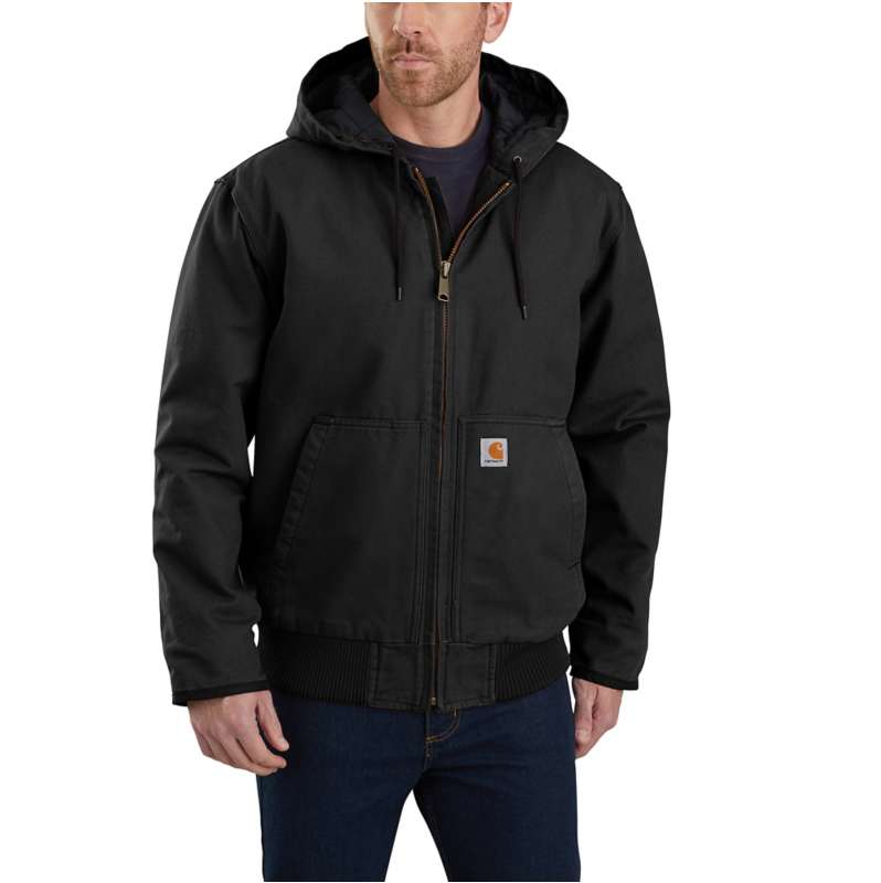 Carhartt  Black Men's Insulated Active Jac - Loose Fit - Washed Duck - 3 Warmest Rating