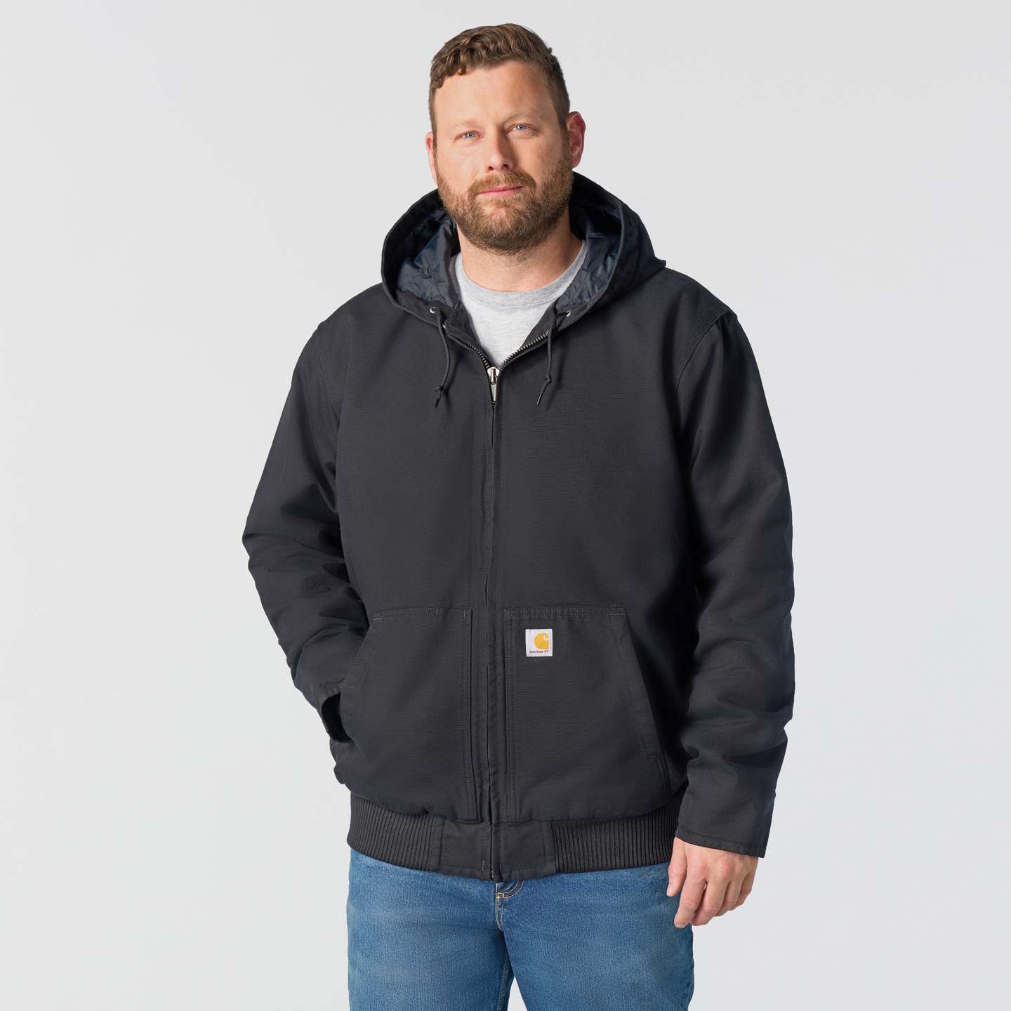 Мужская куртка Carhartt Washed Duck Active Jac, цвет: Чёрный — фото 2