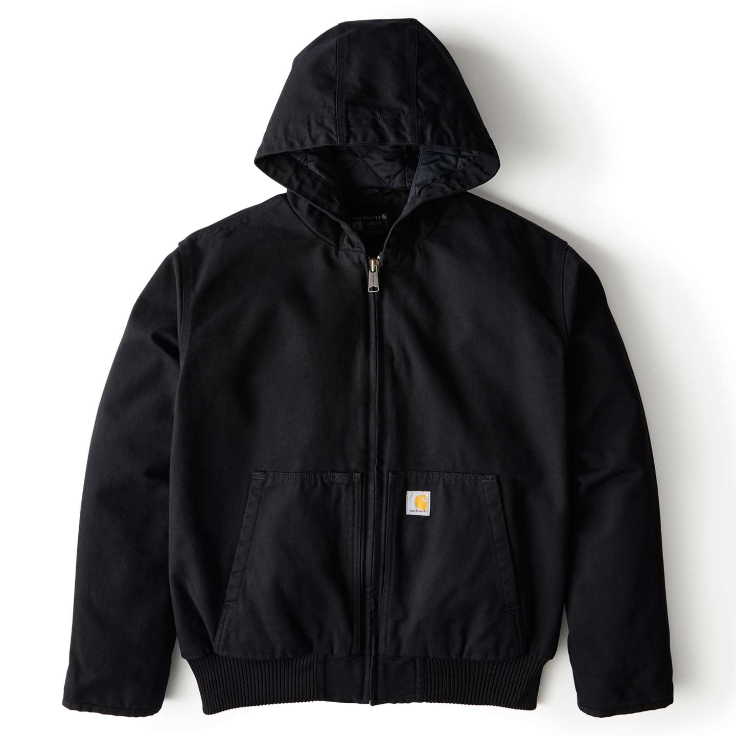 Мужская куртка Carhartt Washed Duck Active Jac, цвет: Чёрный — фото 9