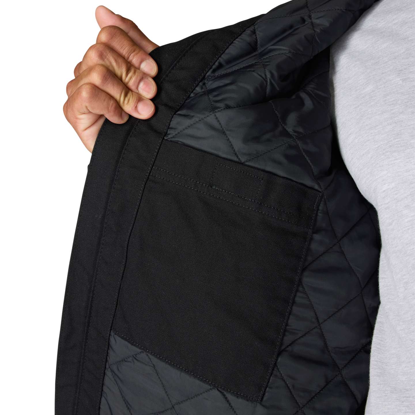 Мужская куртка Carhartt Washed Duck Active Jac, цвет: Чёрный — фото 5