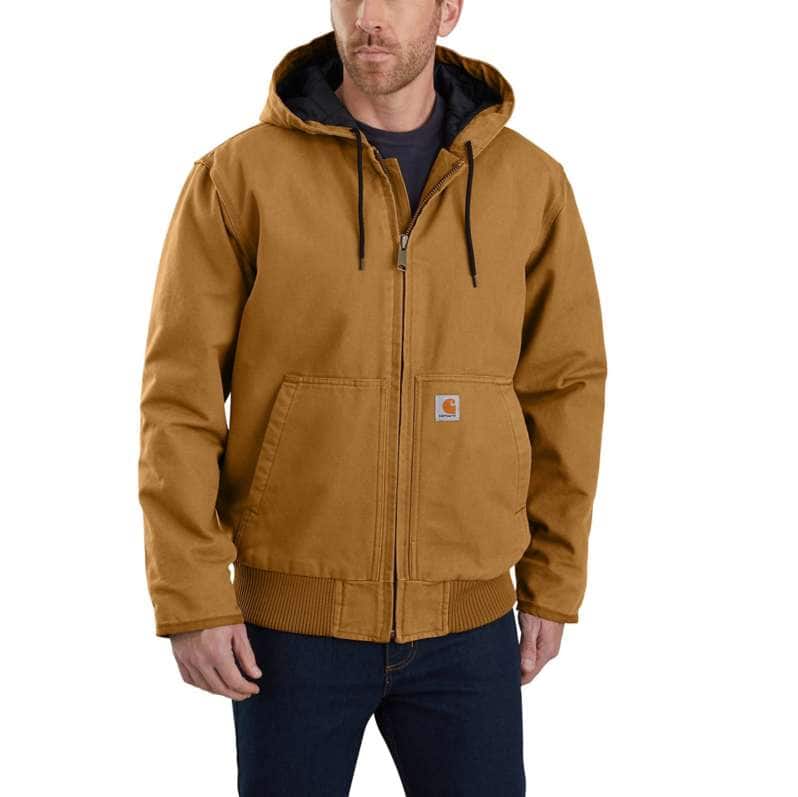 Carhartt  Carhartt Brown Men's Insulated Active Jac - Loose Fit - Washed Duck - 3 Warmest Rating