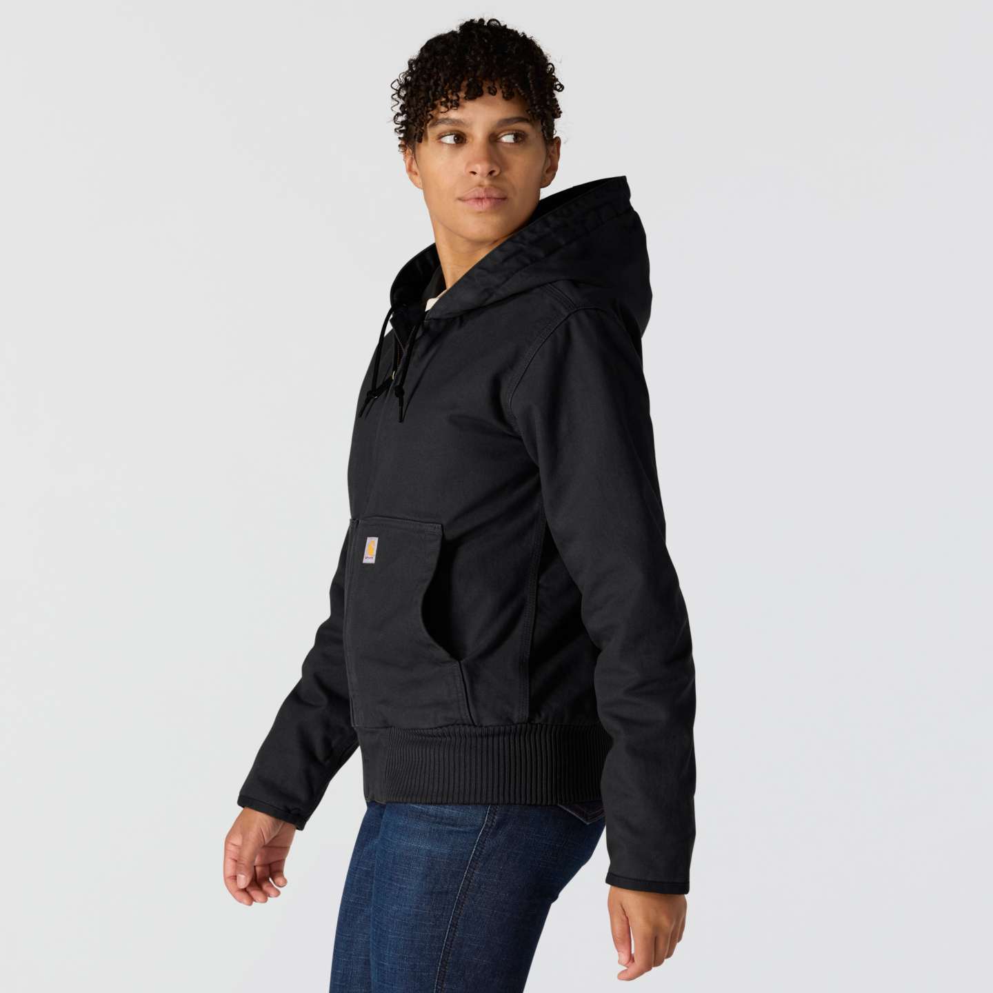Женская куртка Carhartt Active Jac из вощёного полотна, цвет: Чёрный — фото 4