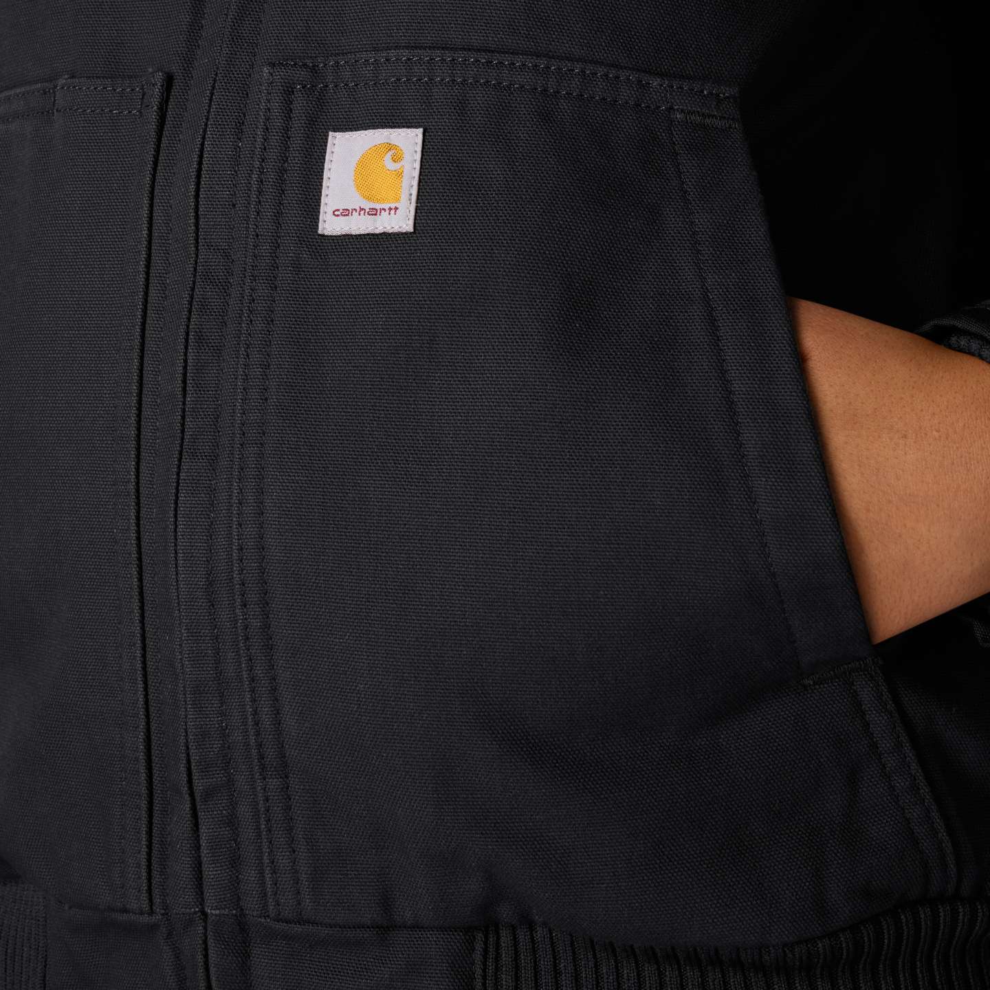 Женская куртка Carhartt Active Jac из вощёного полотна, цвет: Чёрный — фото 6