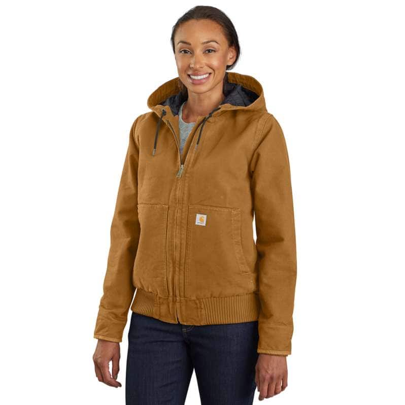 Carhartt  Carhartt Brown Women's Loose Fit Washed Duck Insulated Active Jac