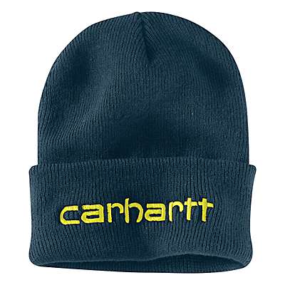 Carhartt Unisex Night Blue Knit Insulated Logo Graphic Cuffed Beanie