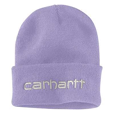 Carhartt Men's Lavender Knit Insulated Logo Graphic Cuffed Beanie