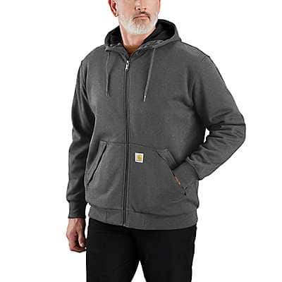 Carhartt Men's Black Rain Defender® Loose Fit Midweight Thermal-Lined Full-Zip Sweatshirt