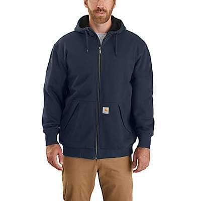 Carhartt Men's Black Rain Defender® Loose Fit Midweight Thermal-Lined Full-Zip Sweatshirt