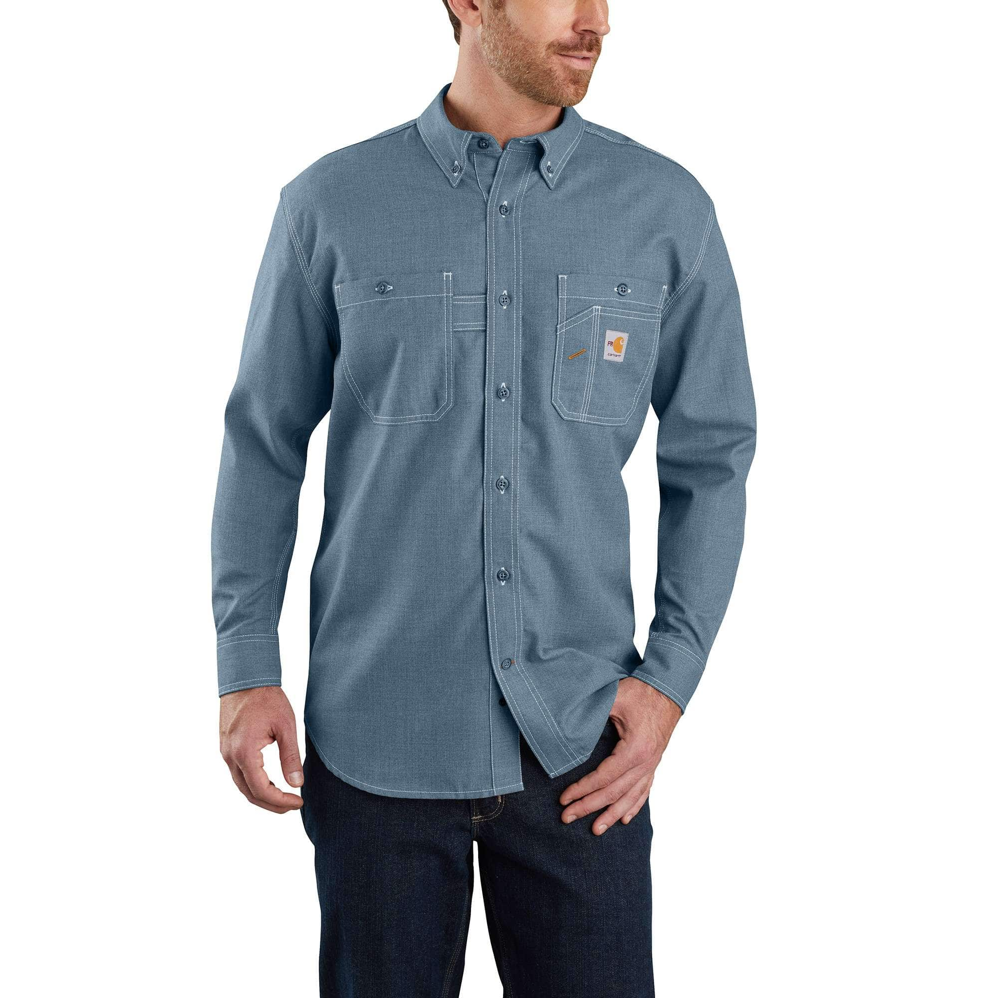 Flame resistant store button up shirts