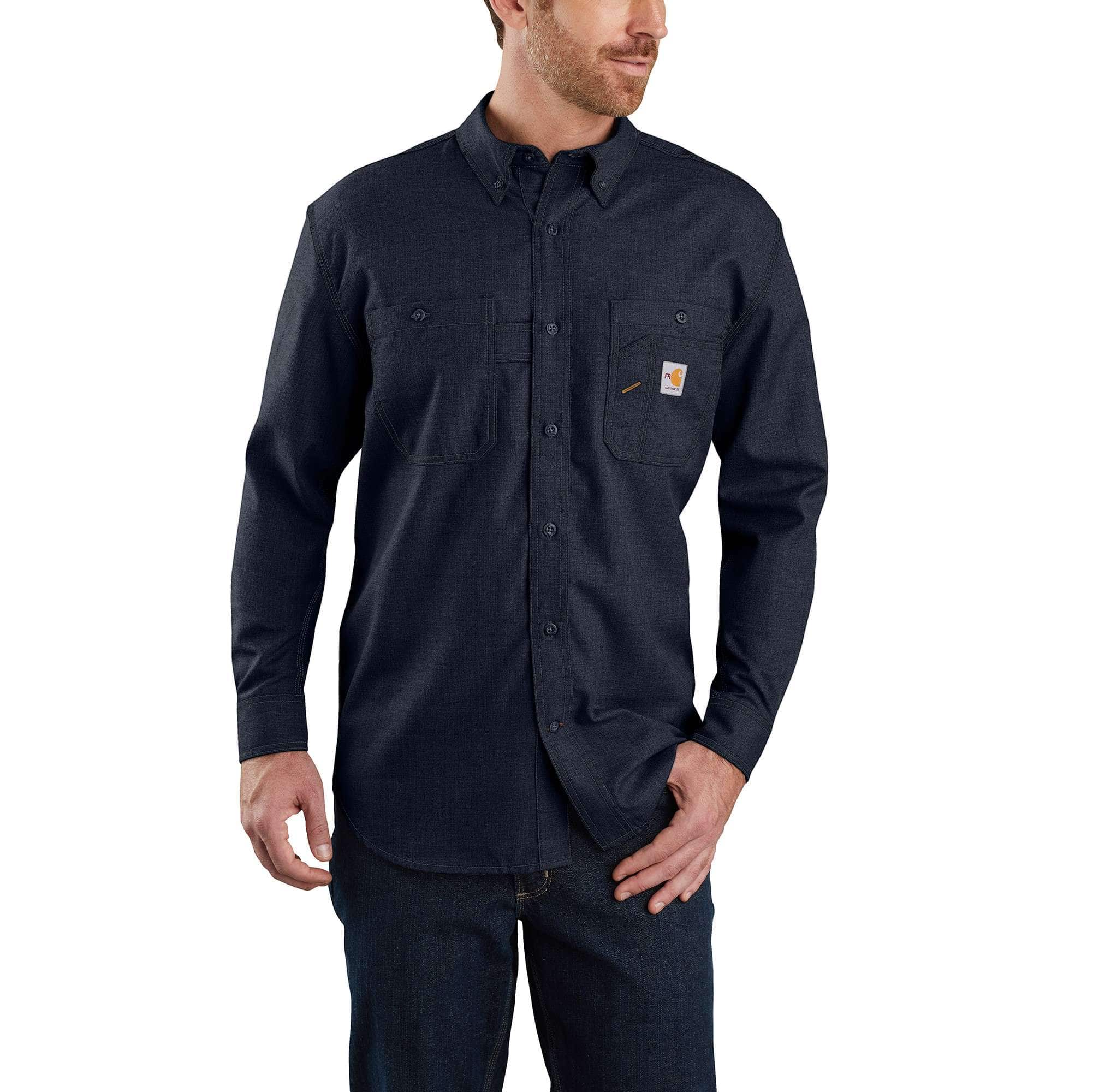 carhartt denim long sleeve shirt