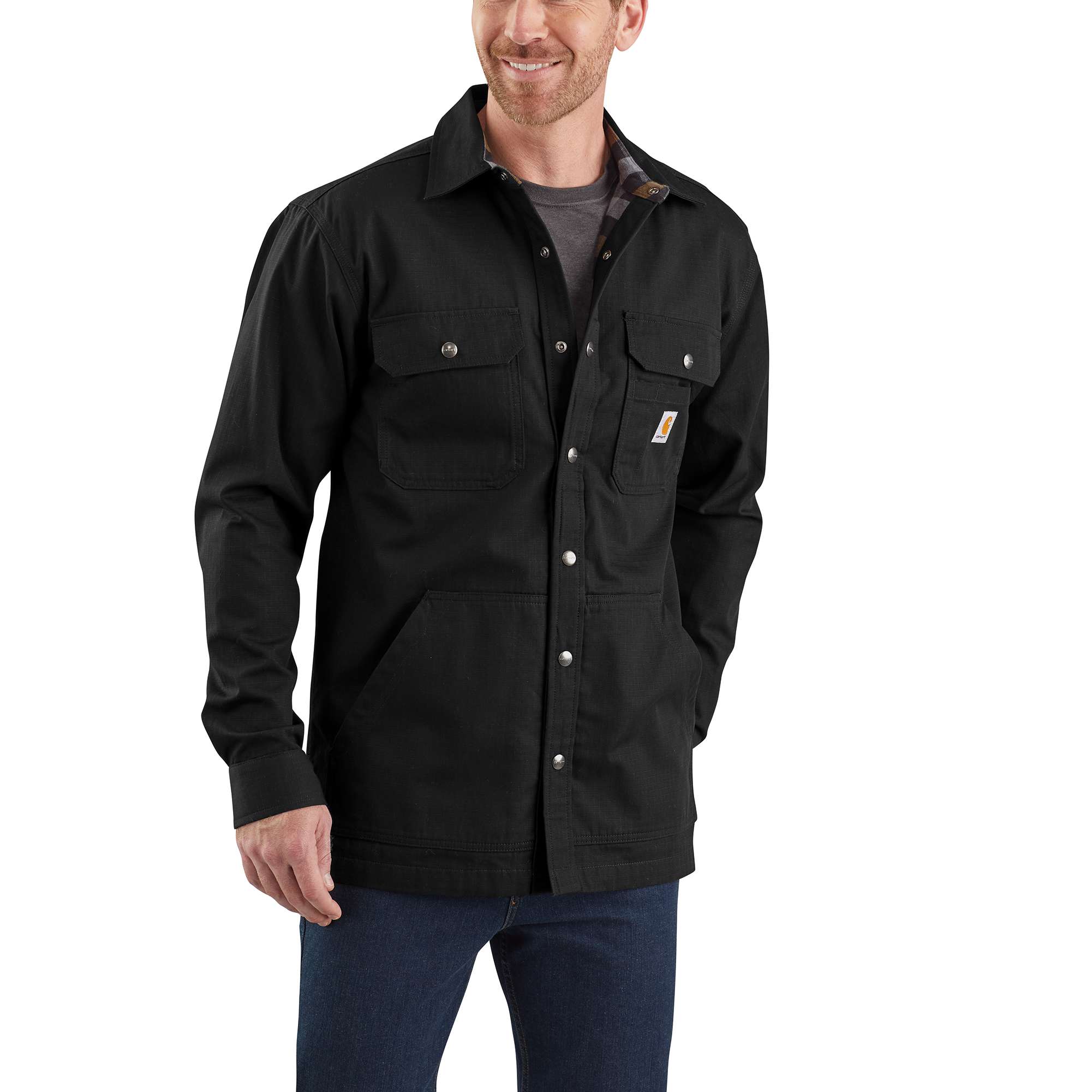 carhartt fleece lined denim shirt