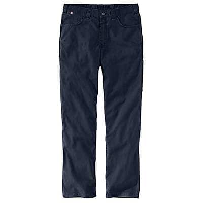 Carhartt Men's Navy Flame-Resistant Rugged Flex Relaxed Fit Canvas Five-Pocket Work Pant