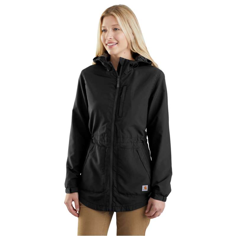 Carhartt  Black Women's Rain Jacket - Relaxed Fit - Lightweight - 1 Warm Rating