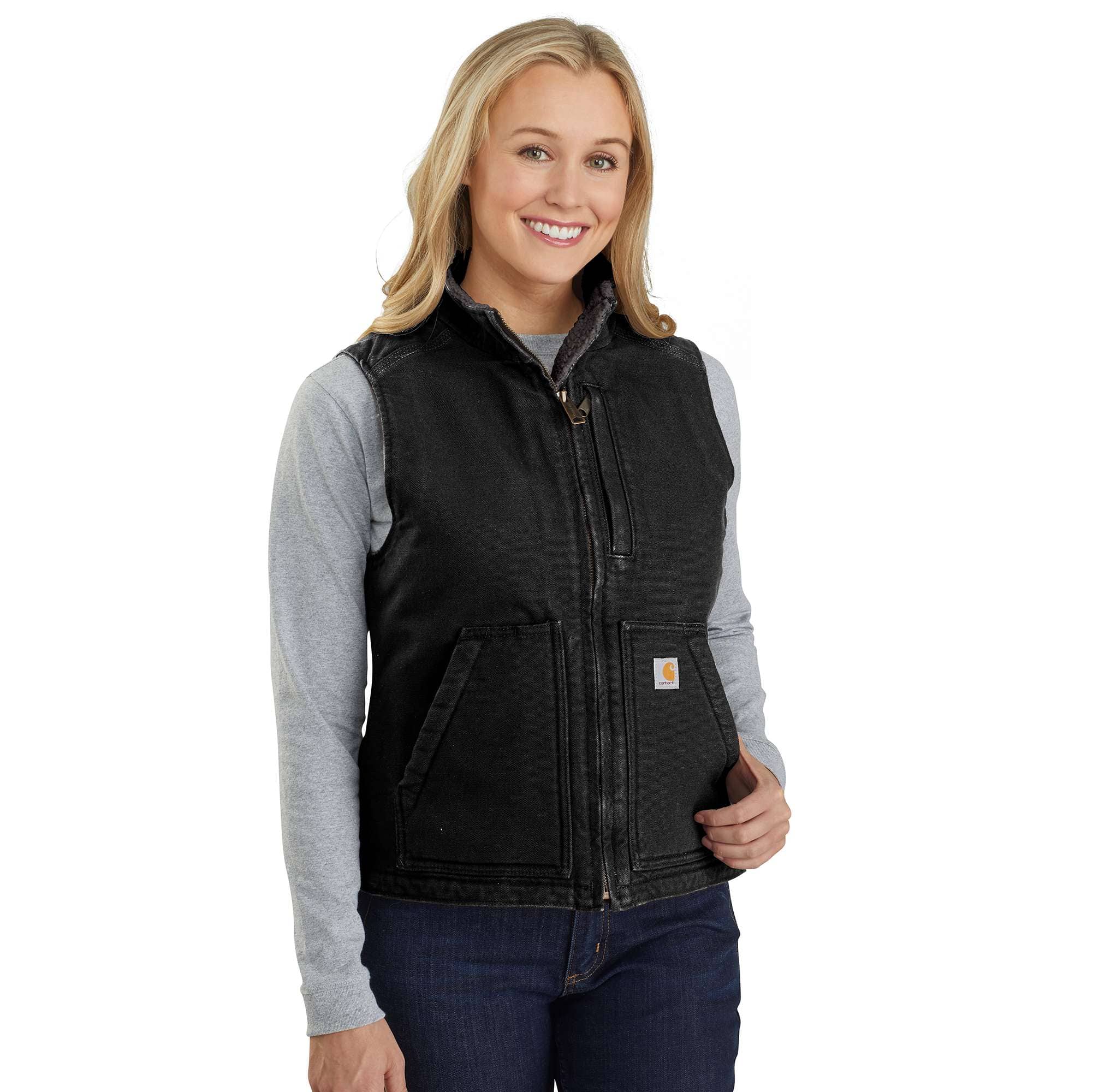 Additional thumbnail 1 of Women's Sherpa Lined Vest - Relaxed Fit - Washed Duck