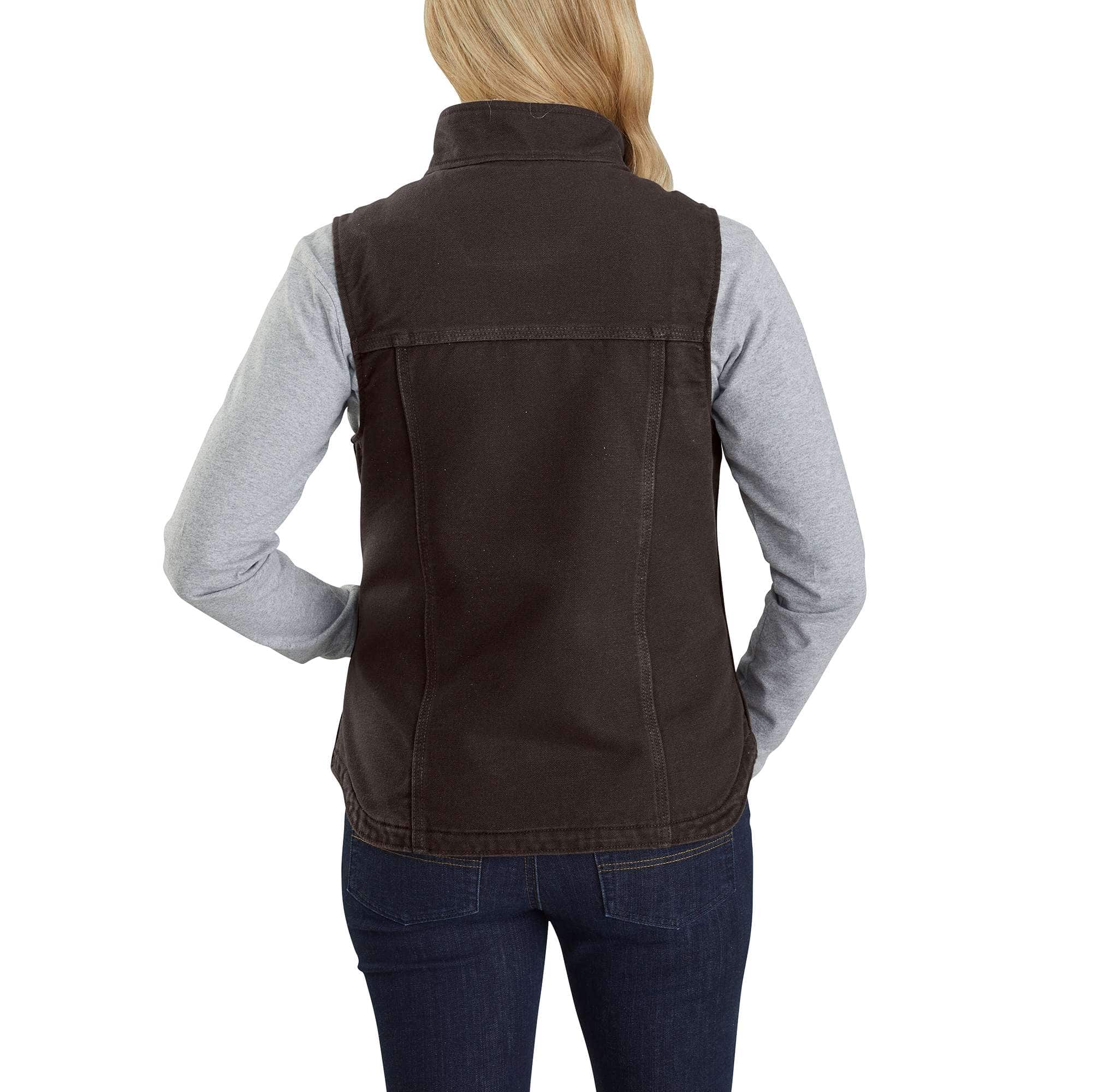 Women's Sherpa Lined Vest - Relaxed Fit Washed Duck