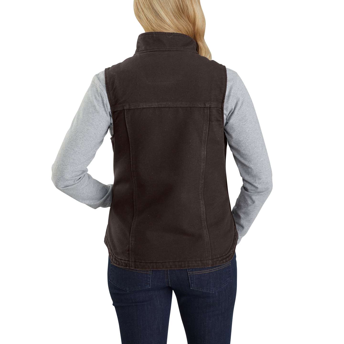Женский жилет Carhartt Washed Duck Mock Neck Vest, цвет: Чёрный — фото 5