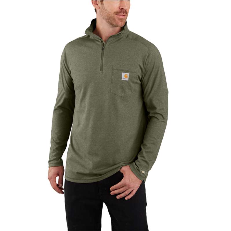 Carhartt Force® Relaxed Fit Midweight Long-Sleeve Quarter-Zip Mock-Neck ...