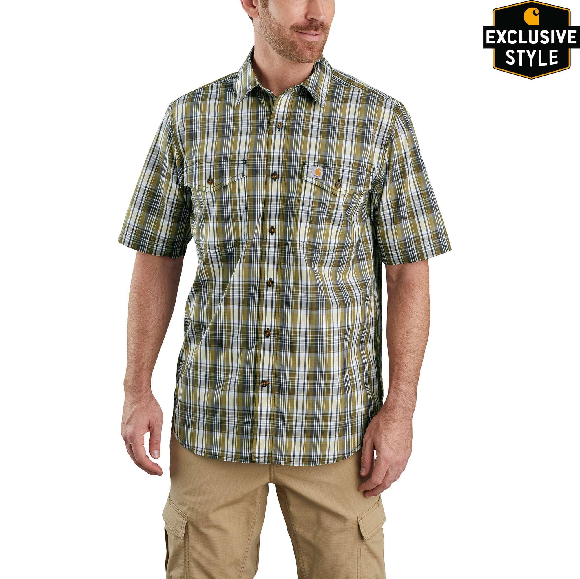 carhartt plaid short sleeve shirts