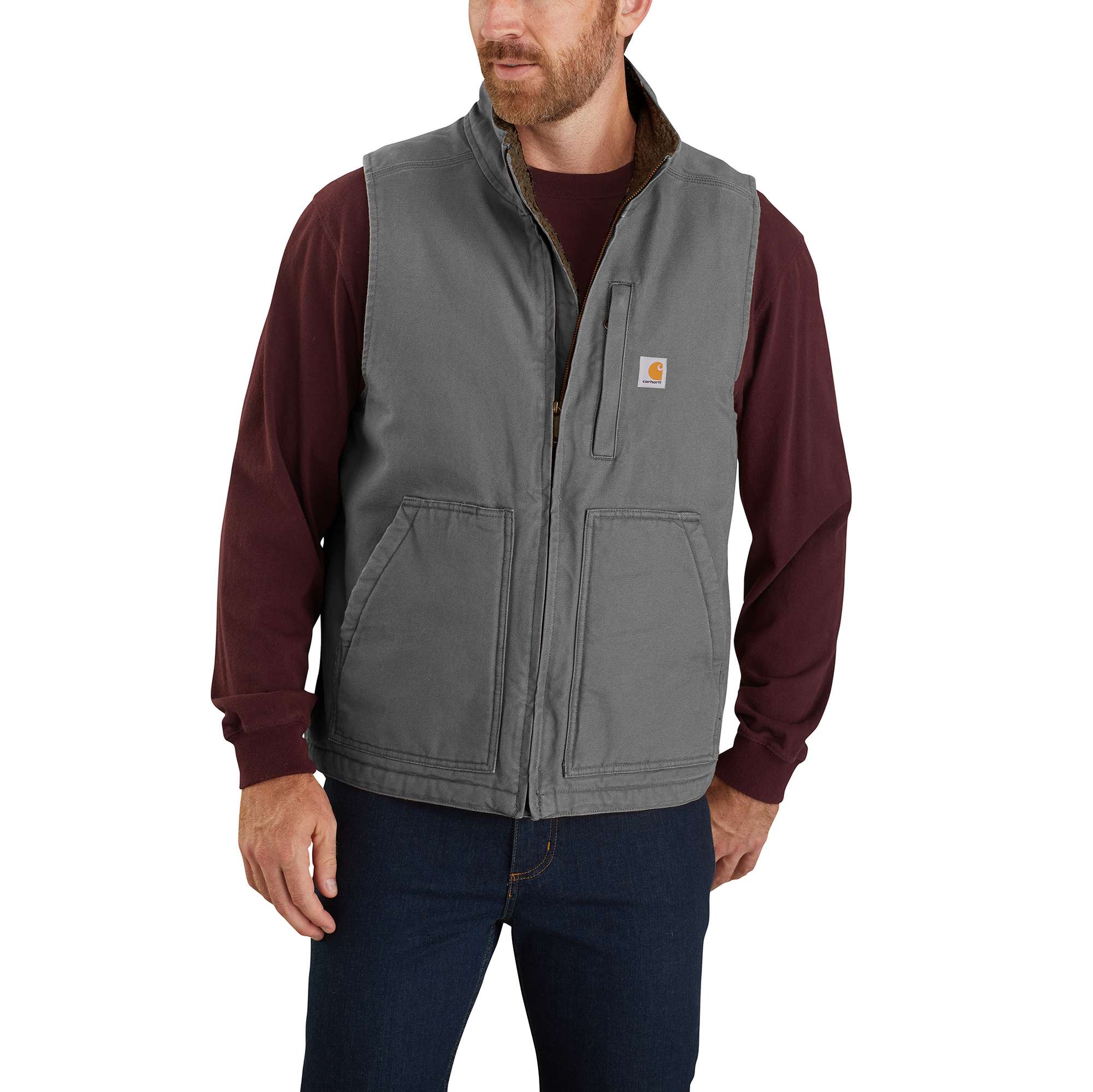 Men S Carhartt Sherpa Lined Mock Neck Vest 104277 Carhartt