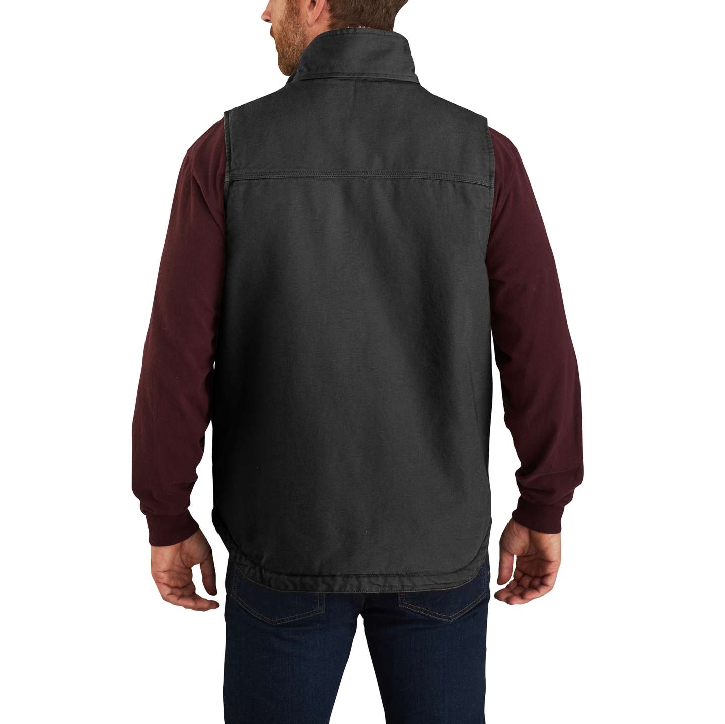 Мужской жилет Carhartt Washed Duck Mock-Neck, цвет: Чёрный — фото 2