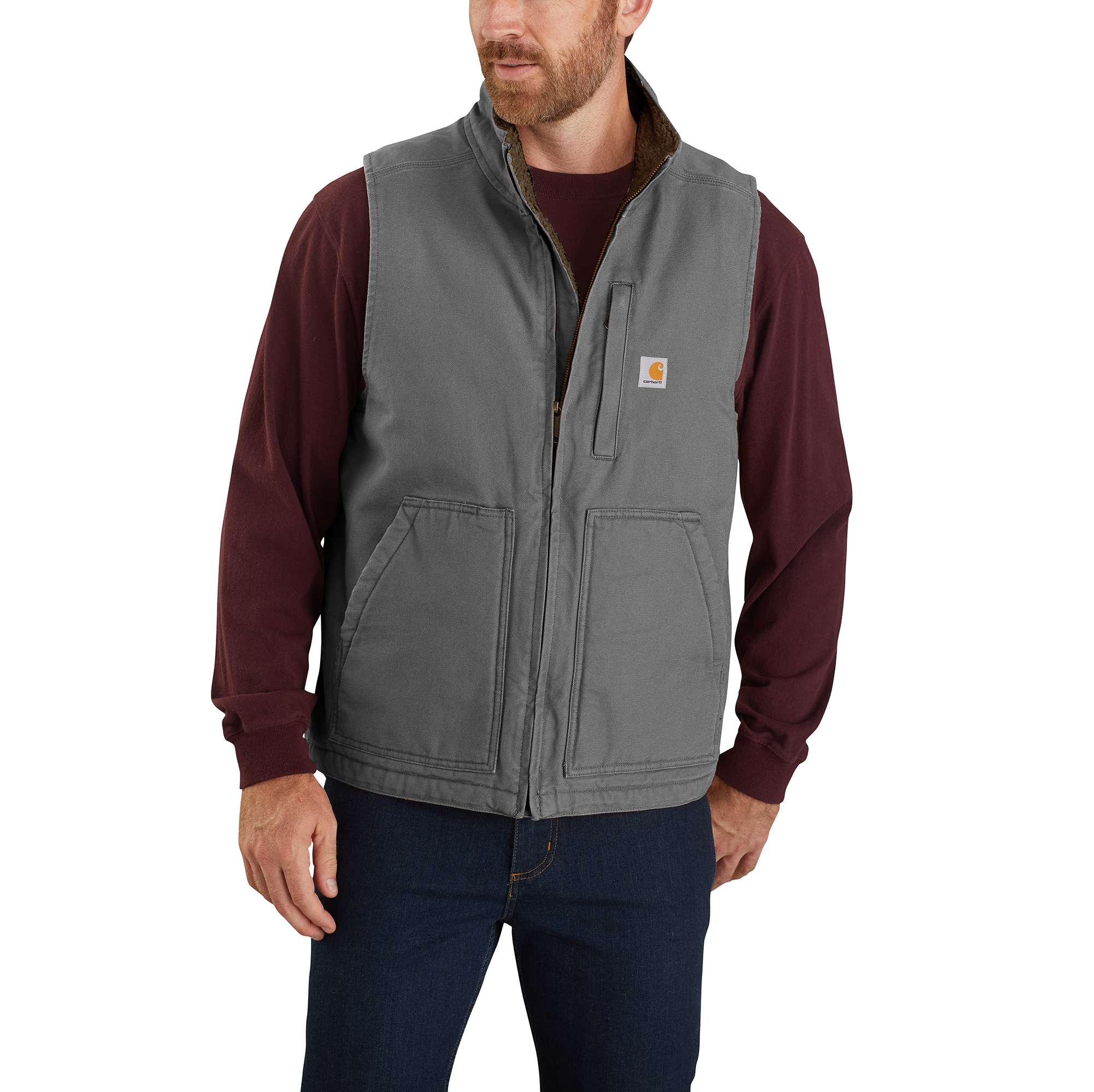 Carhartt Sherpa Sierra - Chaqueta para mujer con forro de piedra arenisca,  (tallas regulares y grandes)