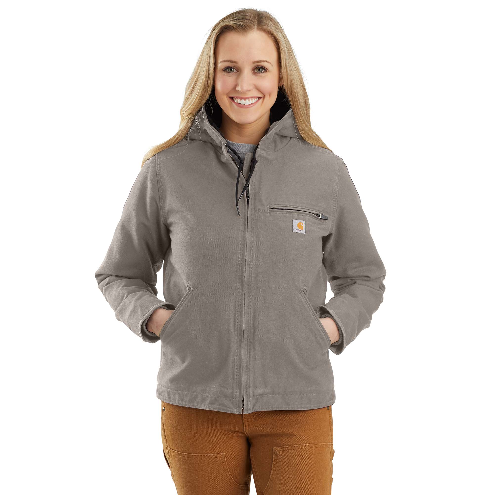 Women's Sherpa Lined Jacket - Loose Fit - Washed Duck - 3 Warmest Rating