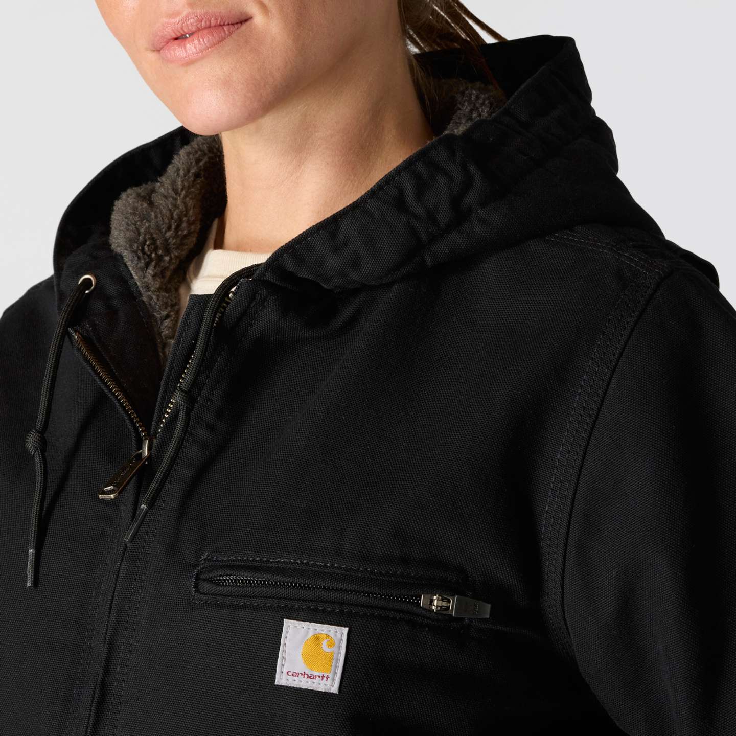 Женская куртка Carhartt Iconic Washed Duck Sierra, цвет: Чёрный — фото 3