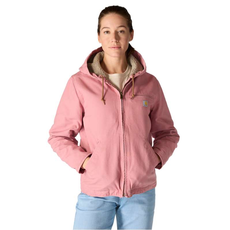 Carhartt  Rose Tint Women's Sherpa Lined Jacket - Loose Fit - Washed Duck - 3 Warmest Rating