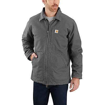 Carhartt Men's Gravel Loose Fit Washed Duck Sherpa-Lined Coat