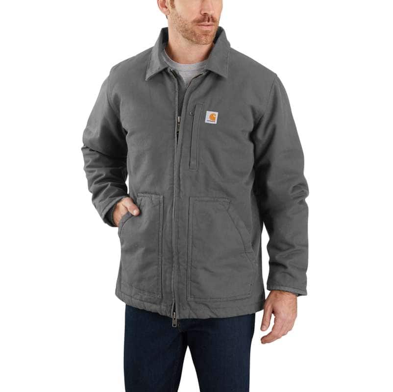 Men's Sherpa-Lined Utility Jacket - Relaxed Fit - Washed Duck