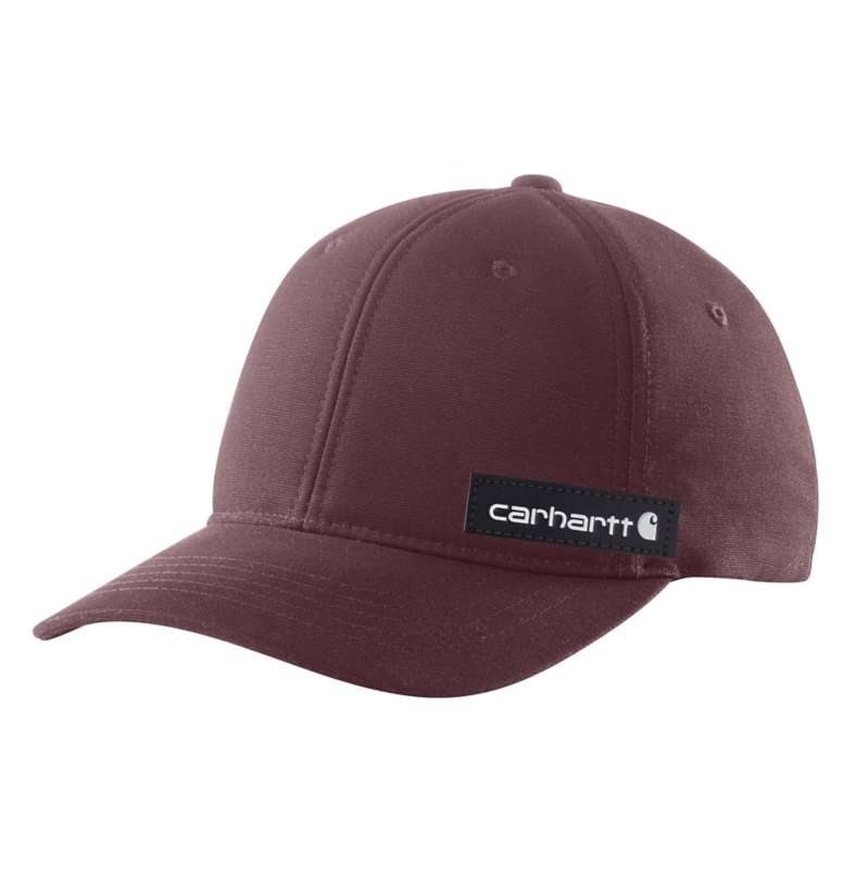 Carhartt  Deep Wine Rugged Flex® Canvas Full-Back Fitted Logo Graphic Cap