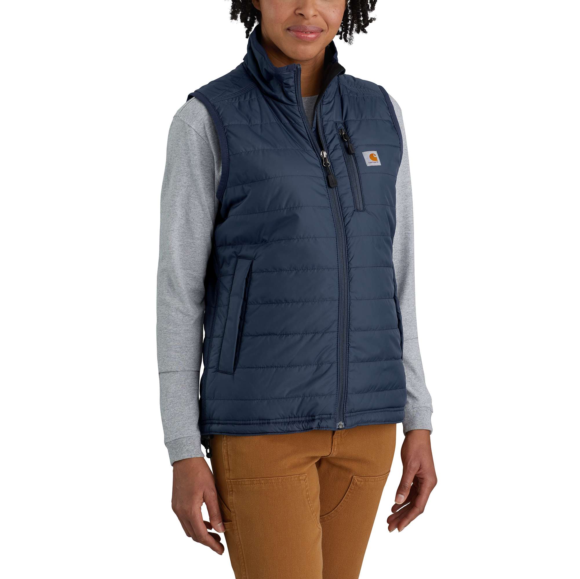 Carhartt Women's Navy Women' Rain Defender® Nylon Insulated Mock-Neck Vest