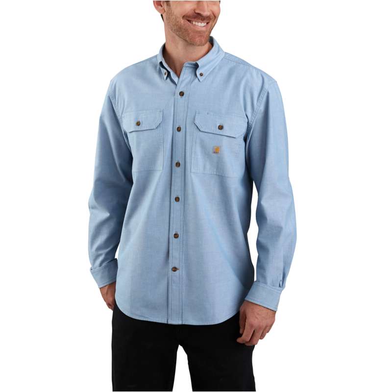 Carhartt  Ceil Blue Loose Fit Midweight Chambray Long-Sleeve Shirt