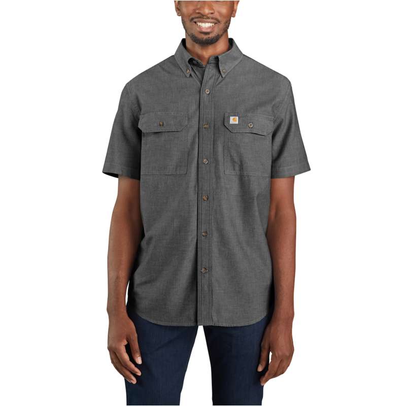 Carhartt  Black Chambray Loose Fit Midweight Chambray Short-Sleeve Shirt