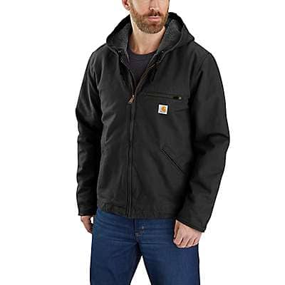 Carhartt Men's Dark Brown Men's Sherpa-Lined Jacket - Relaxed Fit - Washed Duck - 3 Warmest Rating