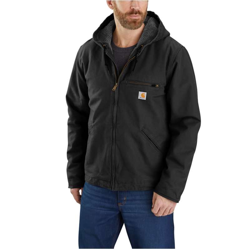 Men's Sherpa-Lined Jacket - Relaxed Fit - Washed Duck - 3 Warmest ...