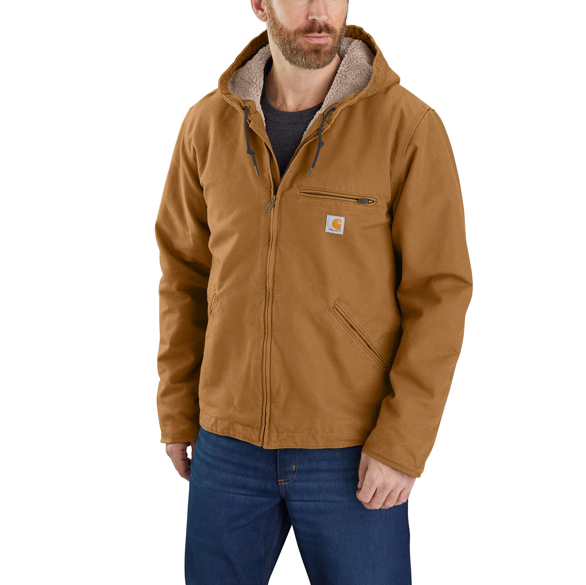 Men's Sherpa-Lined Jacket - Relaxed Fit - Washed Duck - 3 Warmest Rating