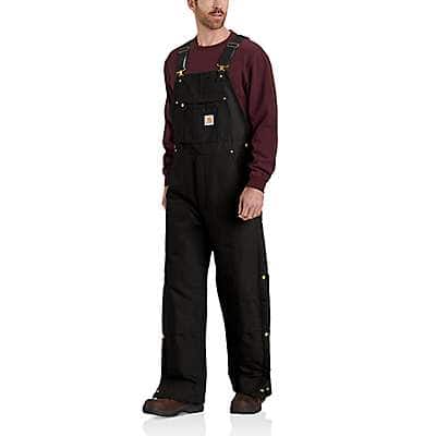 Carhartt Men's Black Loose Fit Firm Duck Insulated Bib Overall - 2 Warmer Rating