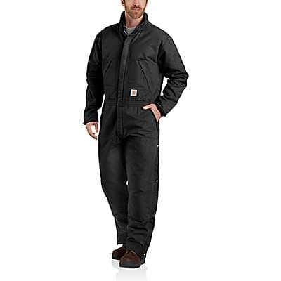 Carhartt Men's Black Loose Fit Washed Duck Insulated Coverall
