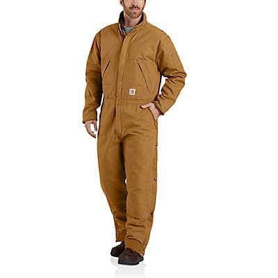 Carhartt Men's Black Loose Fit Washed Duck Insulated Coverall - 4 Extreme Warmth Rating