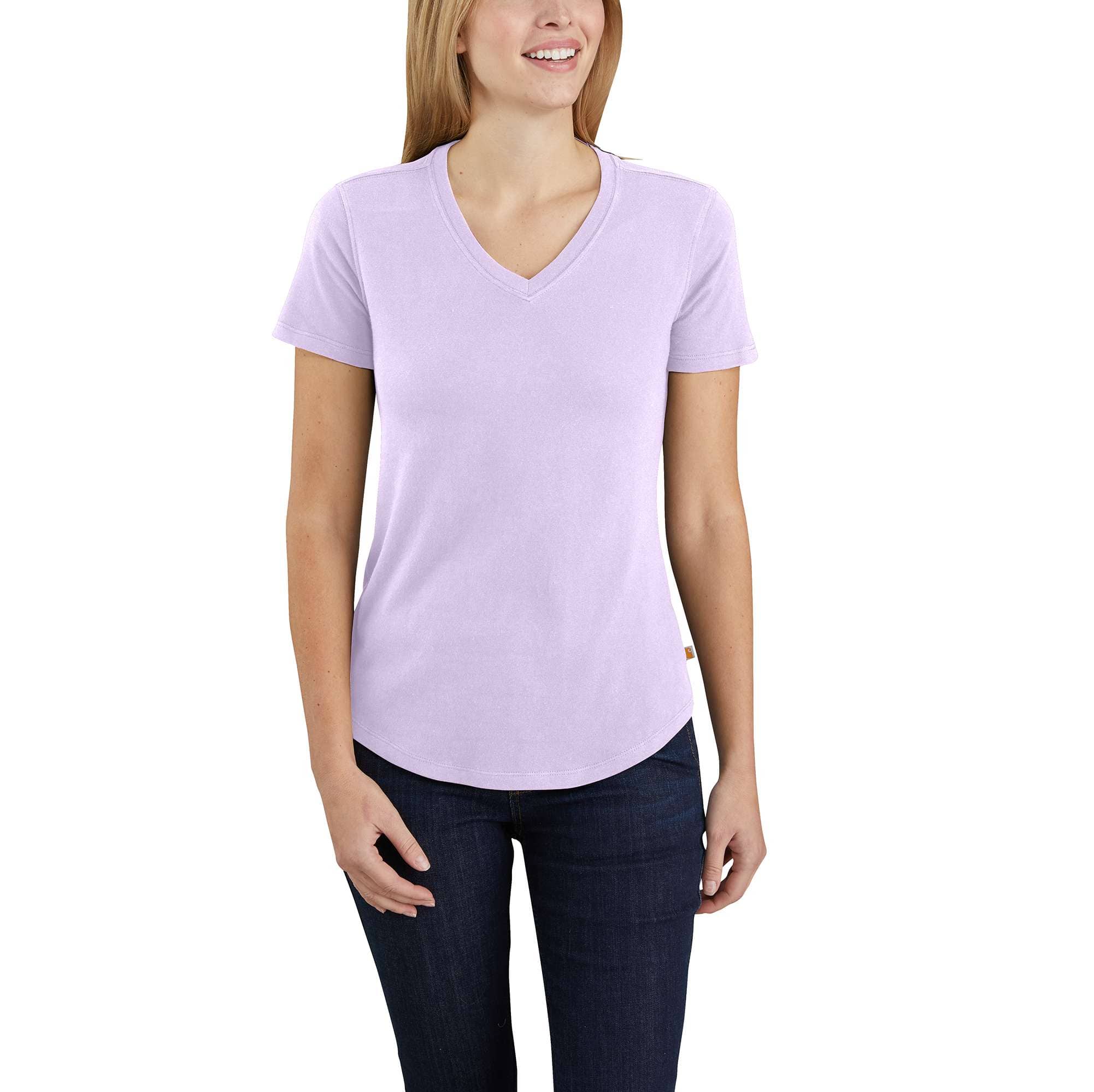 Carhartt Women's Tinted Sage Heather Nep Women's Relaxed Fit Midweight Short Sleeve V Neck T-Shirt