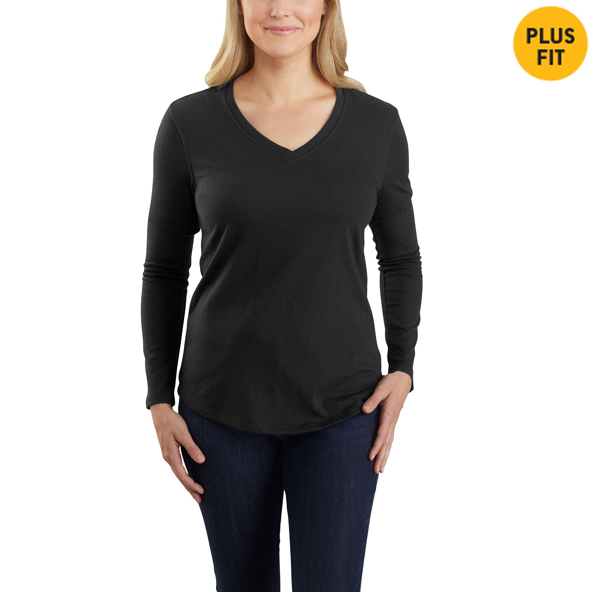 Women's Carhartt® Relaxed Fit Midweight Long Sleeve V neck T-Shirt ...