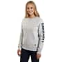 Additional thumbnail 1 of Women's Relaxed Fit Midweight Crewneck Block Logo Sleeve Graphic Sweatshirt