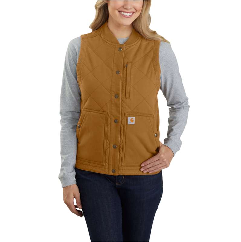 Women's Rugged Flex® Relaxed Fit Canvas Insulated Rib Collar Vest | 25% ...