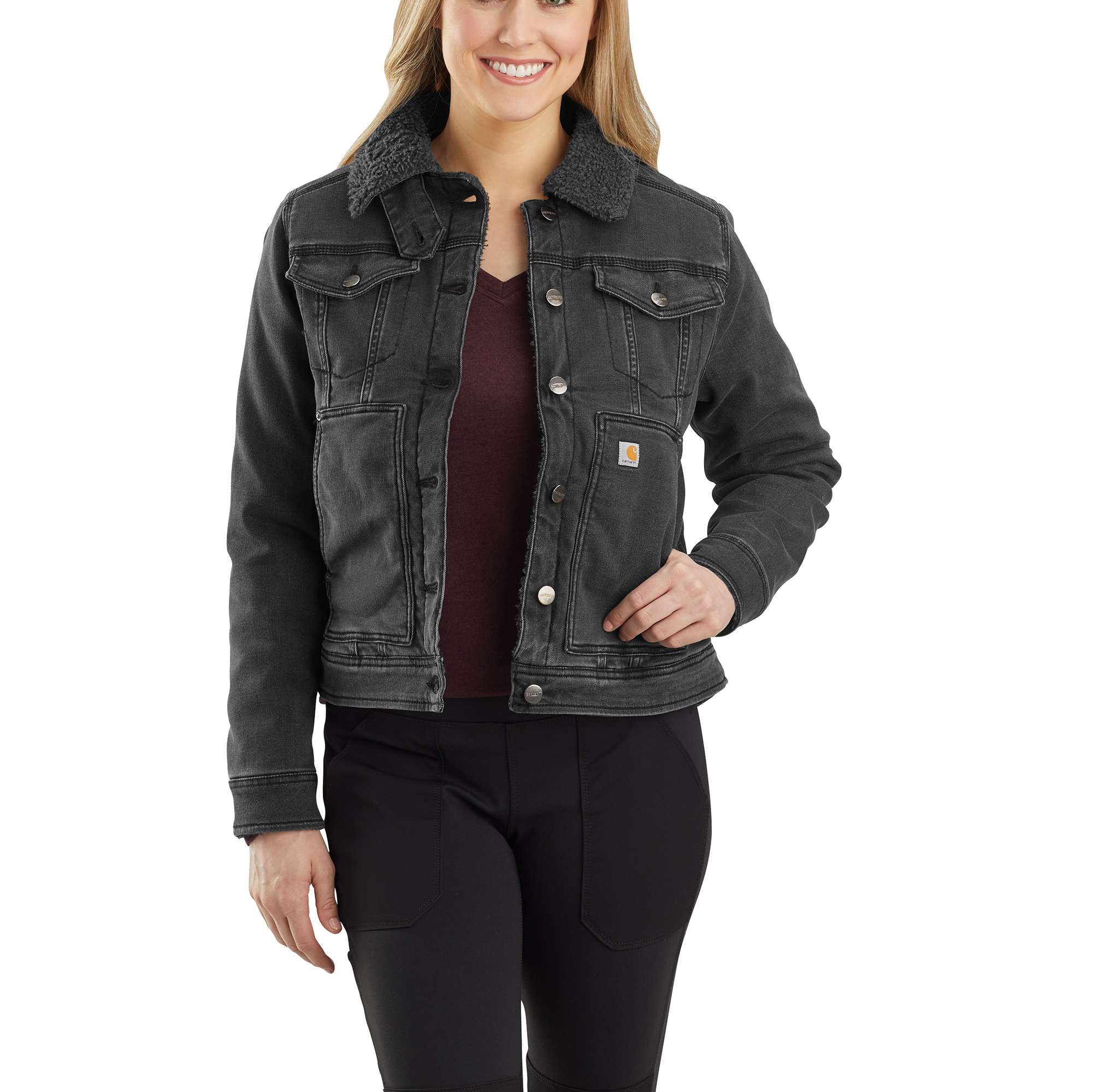 carhartt denim sherpa jacket