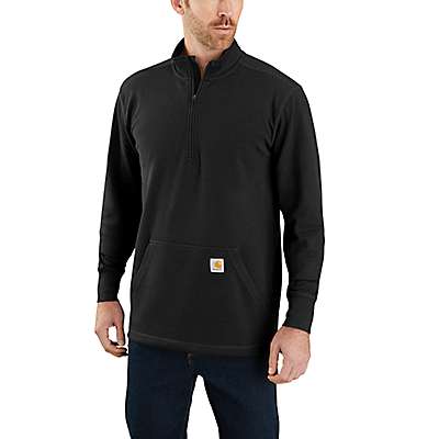 Carhartt Men's Black Relaxed Fit Heavyweight Long-Sleeve 1/2 Zip Thermal Shirt