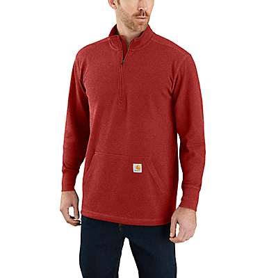 Carhartt Men's Chili Pepper Heather Relaxed Fit Heavyweight Long-Sleeve 1/2 Zip Thermal Shirt